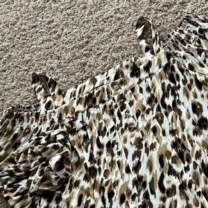 Cocomo Woman Leopard Print Cold Shoulder Blouse Women's 1X